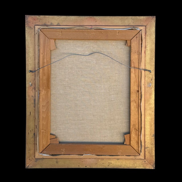 Wood Vintage E. Hirshfield Floral Still Life Oil Painting in Gilt Frame, Signed Mid-Century Impressionist Art For Sale - Image 7 of 7