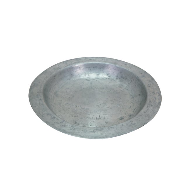 Rustic Antique 18th Century Primitive Pewter Serving Plate Charger 12" For Sale - Image 3 of 11