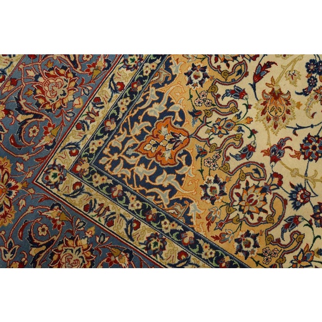 Textile Antique Persian Isfahan Rug For Sale - Image 7 of 9