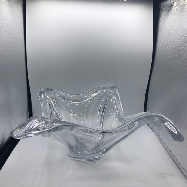 Glass Cofrac Crystal Centerpiece Bowl For Sale - Image 7 of 7
