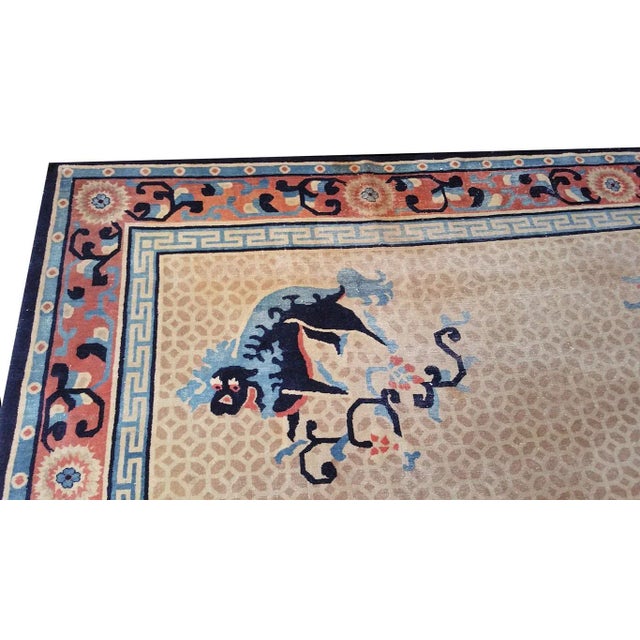 Antique Chinese rug. Size: 11'8" x 13'10".