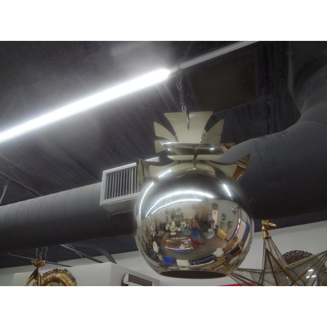 Gaetano Sciolari 1970s Italian Modern Chrome and Glass Lantern For Sale - Image 4 of 12