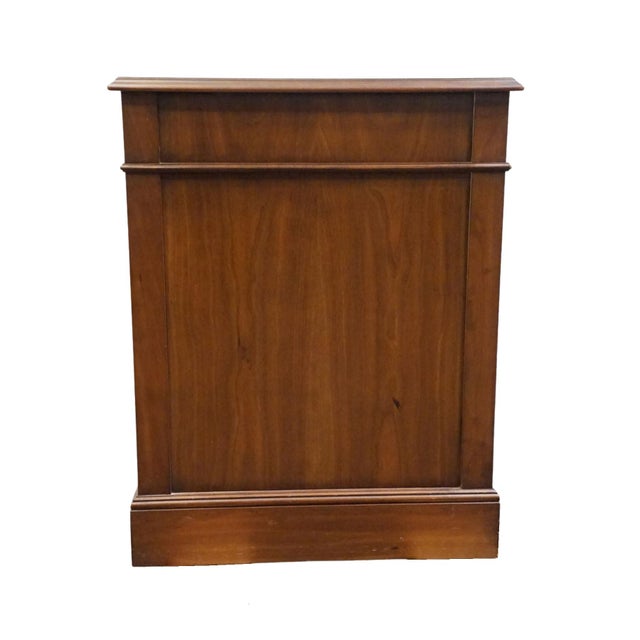 Sligh Lowry Solid Pine Early American Country Style 46" Double Pedestal Writing Desk W. Tooled Leather Top For Sale - Image 12 of 12