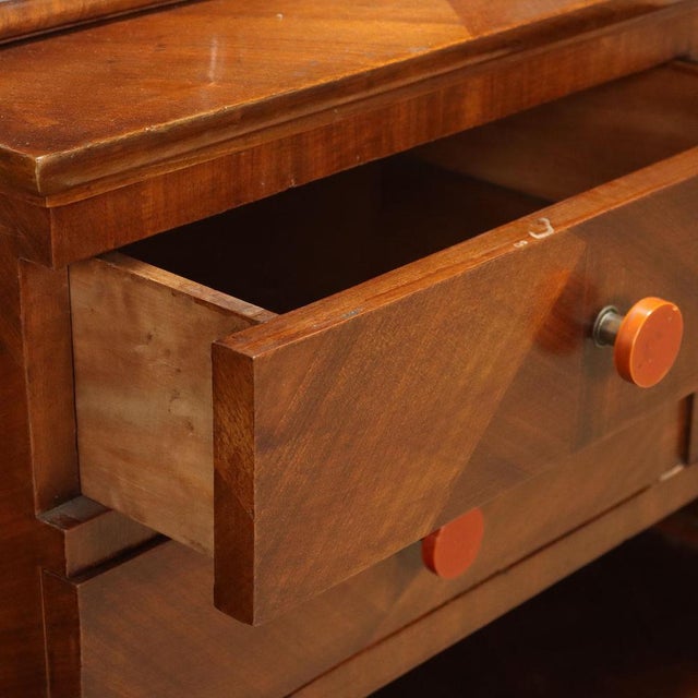 Antique Art Deco Showcase in Walnut For Sale - Image 9 of 13