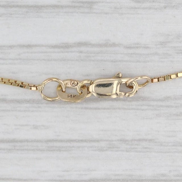 Modern 1.01ctw Blue Topaz Diamond Pendant Necklace 14k Yellow White Gold 20" Box Chain For Sale - Image 3 of 6
