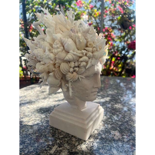 Contemporary CSS Seashell Marble Head of Hygeia For Sale - Image 3 of 5