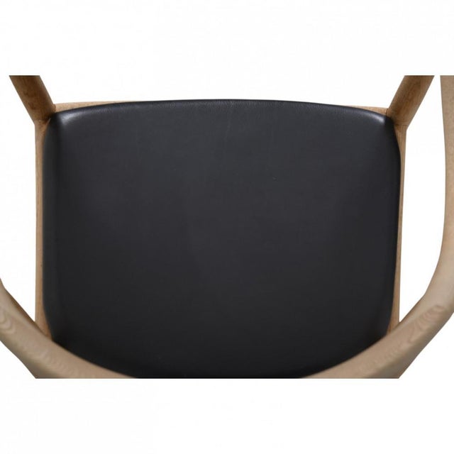 Black JH503 The Chair in Oak and Black Leather by Hans Wegner, 1960s For Sale - Image 8 of 18