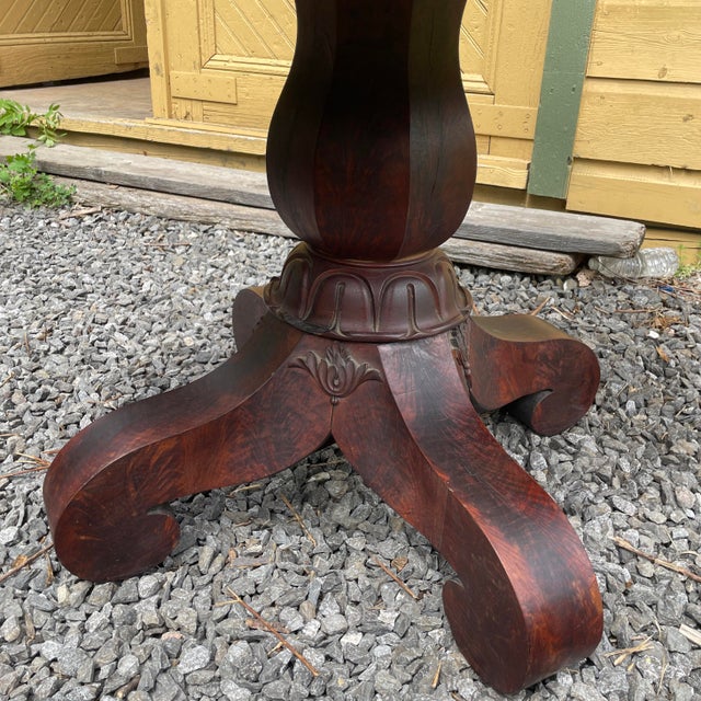 1800s Empire Period Tavern-Size Table With Carved Details For Sale - Image 4 of 13