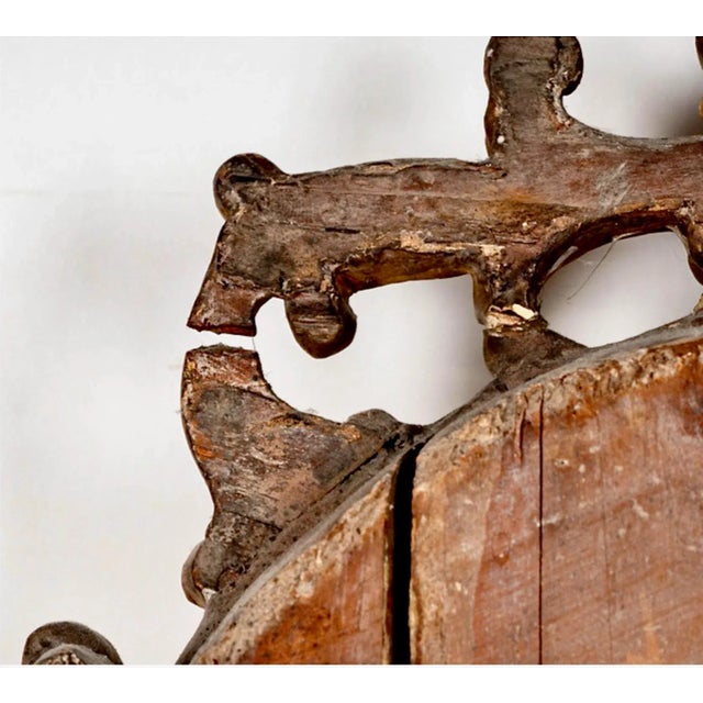 Italian Giltwood Cartouche Mirror, 18th Century For Sale - Image 9 of 10