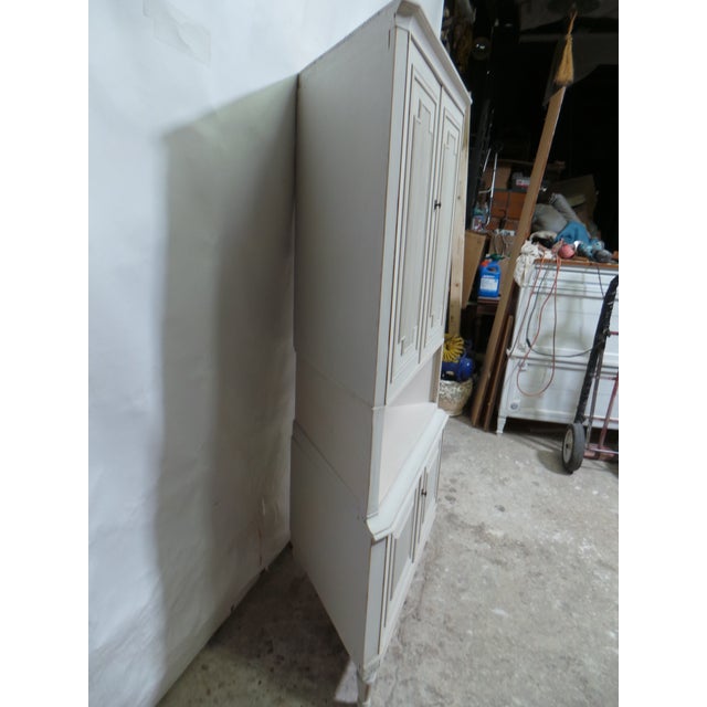 Wood Swedish Gustavian Style 4 Door Corner Cabinet For Sale - Image 7 of 9