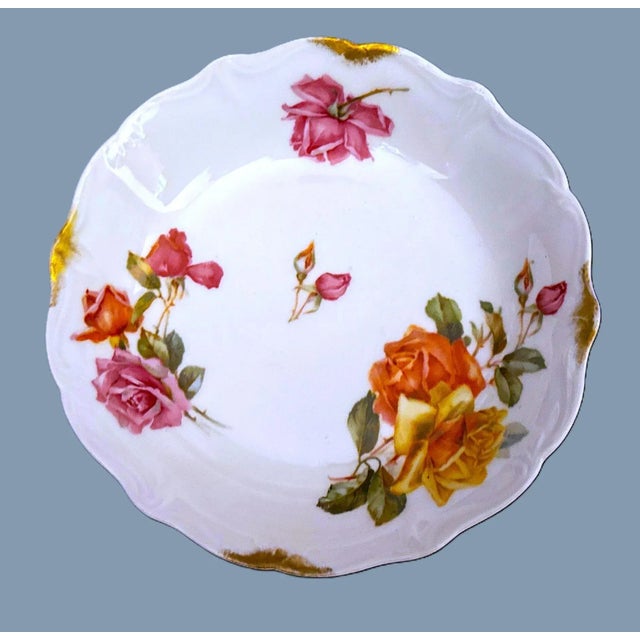 Antique French Limoges Floral & Gold Porcelain Bowls - Set of 8 For Sale In New York - Image 6 of 14