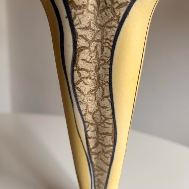 Mid-Century Modern Small Mid-Century Yellow Ceramic Vase For Sale - Image 3 of 8