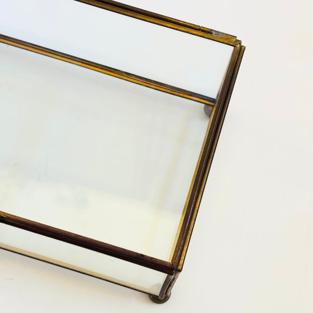 Vintage Glass and Brass Box For Sale - Image 9 of 9