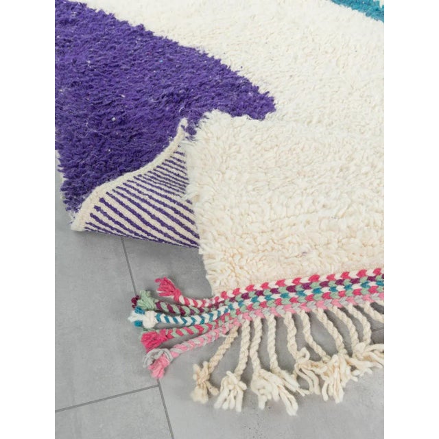 Blue Abstraction III Berber Rug, 2010s For Sale - Image 8 of 10