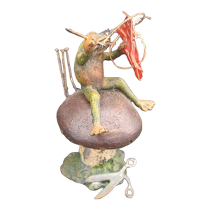 Late 19th / Early 20th Century Sewing Frog – Viennese Bronze Miniature Figurine