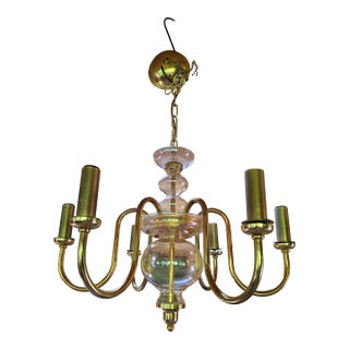 Mid Century Modern Murano Style 70s Chandelier For Sale