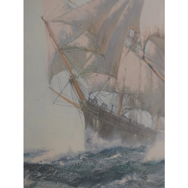 1960s Montague Dawson Framed Tall Ship Lithograph For Sale - Image 5 of 13
