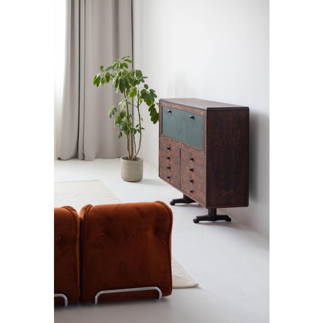 Wood Mid-Century Secretary Cabinet, Italy, 1960s For Sale - Image 7 of 8