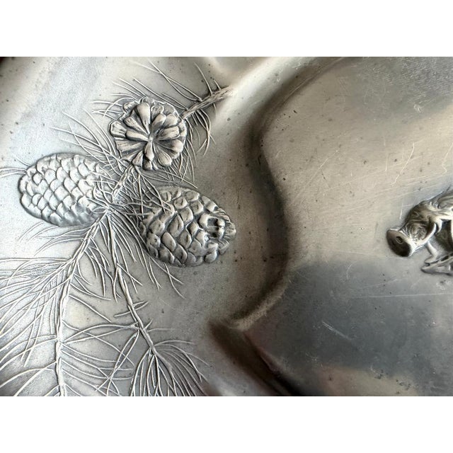 Art Nouveau Kayserzinn Platter Pig Ca 1900 For Sale - Image 3 of 7