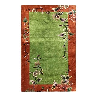 Antique Art Deco Chinese Rug, 3' X 4'10" For Sale