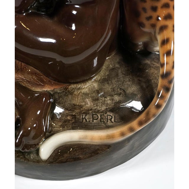 Ceramic Female Nude with Leopard & Snake by Karl Perl for Goldscheider, 1922 For Sale - Image 7 of 10