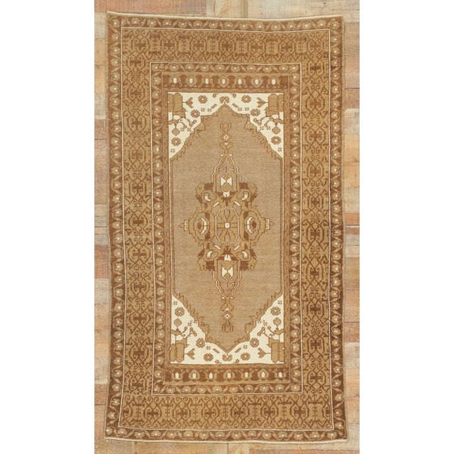Late 20th Century Vintage Earth-Tone Turkish Oushak Rug, 03'11 X 06'11 For Sale - Image 9 of 10