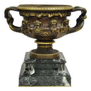 Antique French Grand Tour Patinated Bronze Barbedienne Paris Warwick Vase