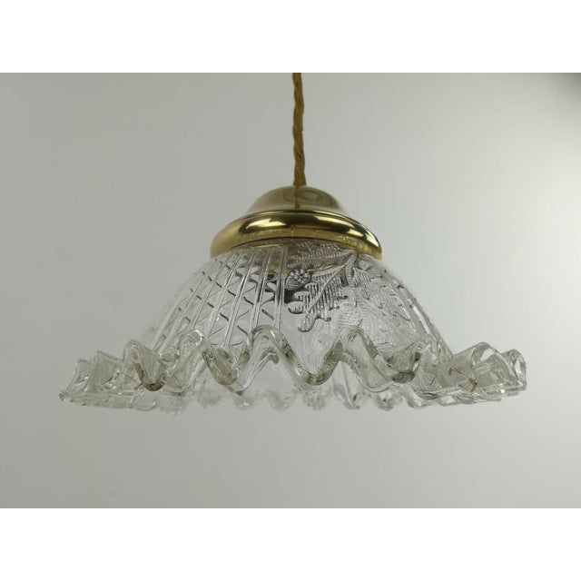 Gold Suspension Lamp with Paragon Glass Shade For Sale - Image 8 of 12
