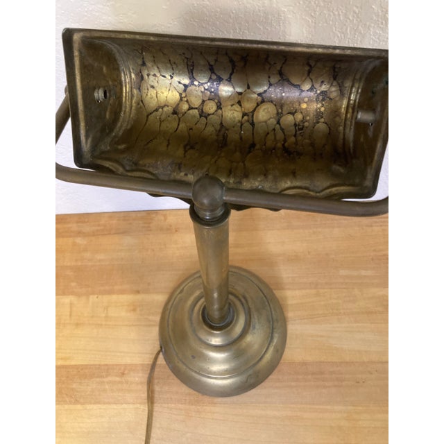 1950s Vintage 1950s Brass Bankers Desk Lamp Base For Sale - Image 5 of 7