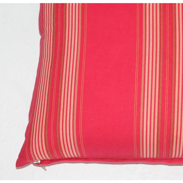 Rustic Vintage Red /Mustard Ticking For Sale - Image 3 of 5