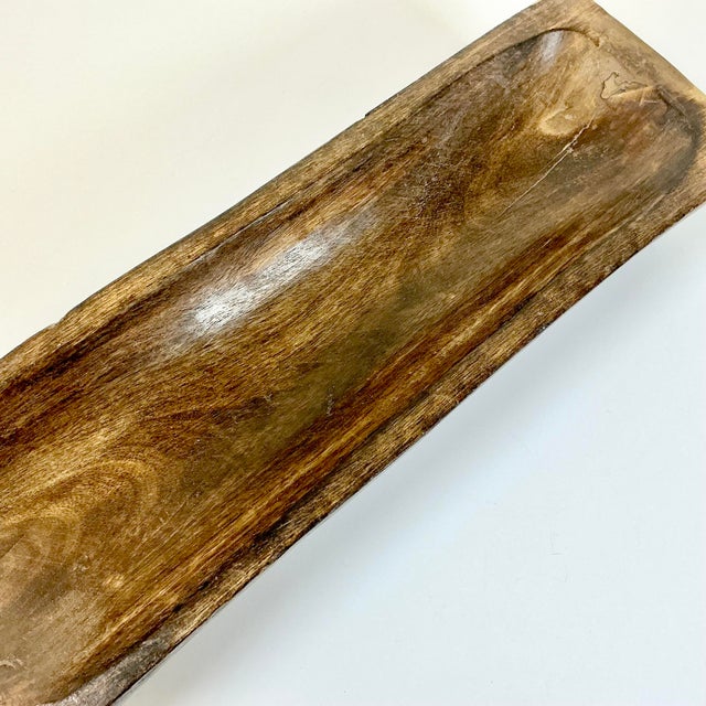 Late 19th C Antique Rustic European French Hand Carved Wood Dough Bowl For Sale - Image 14 of 14