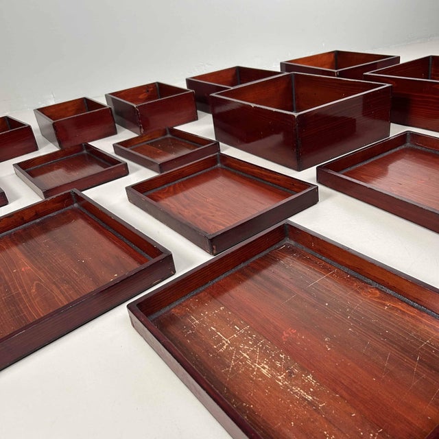 Kiridame Wooden Nesting Boxes, Japan, 1920s, Set of 7 For Sale - Image 15 of 17
