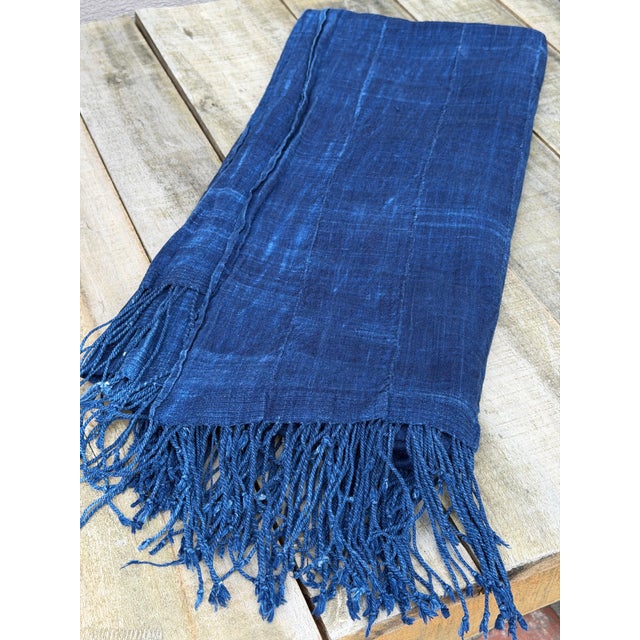 Vintage African Indigo Denim Mossi Mudcloth. Hand woven Malian cotton fabric is traditionally hand-dyed by a tribe in West...