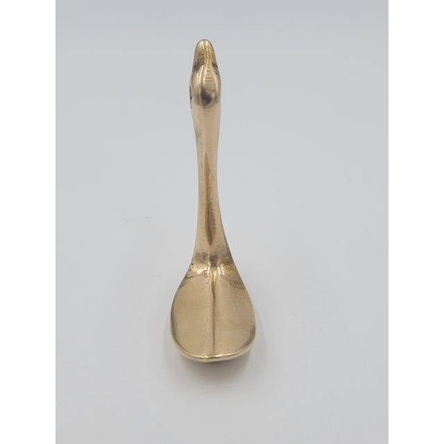 Brass Mid 20th Century Solid Brass Swan Figurine For Sale - Image 8 of 11