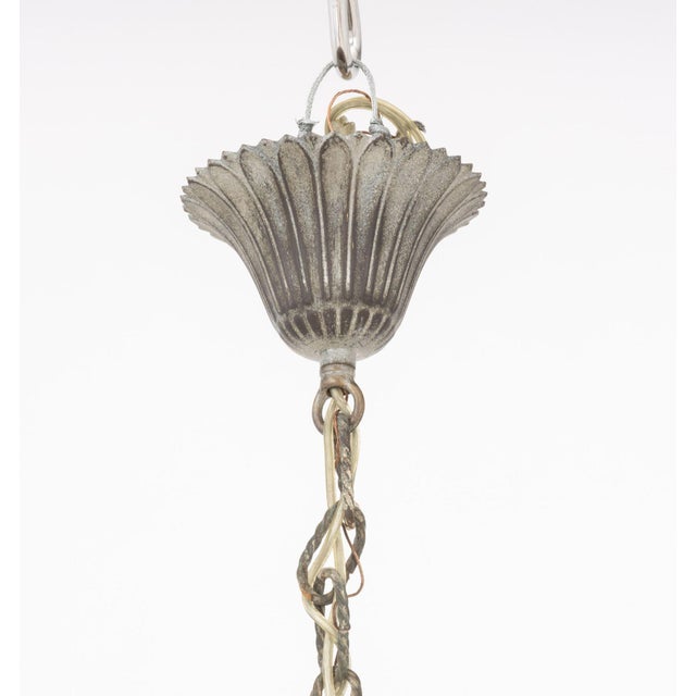 Metal Hollywood Regency Foliate Form Tole Chandelier For Sale - Image 7 of 9