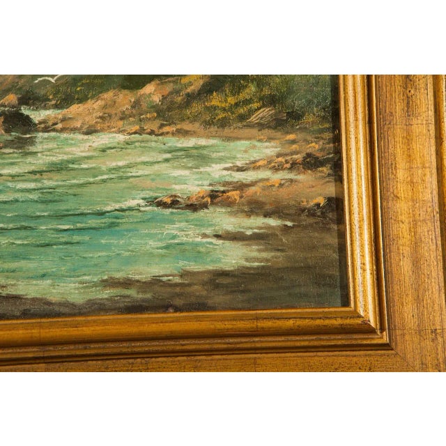 1930s 1930s Western Coastal Landscape Oil Painting, Framed For Sale - Image 5 of 6