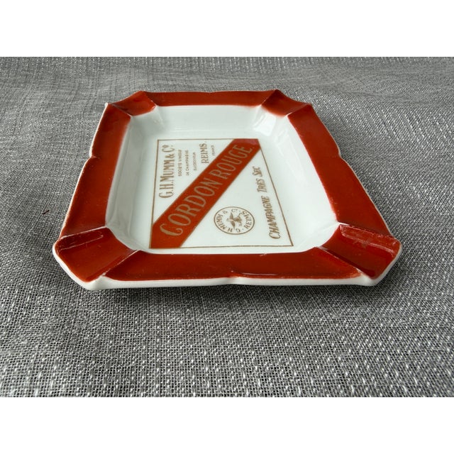 Vintage Porcelain French Gordon Rouge Champagne Catchall Ashtray For Sale - Image 4 of 11