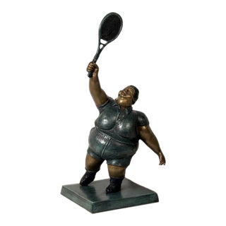 El Tenista, Signed Bronze Sculpture by Bruno Luna For Sale