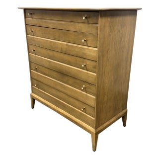 Heywood Wakefield Cadence High Chest of Drawers, Vintage For Sale
