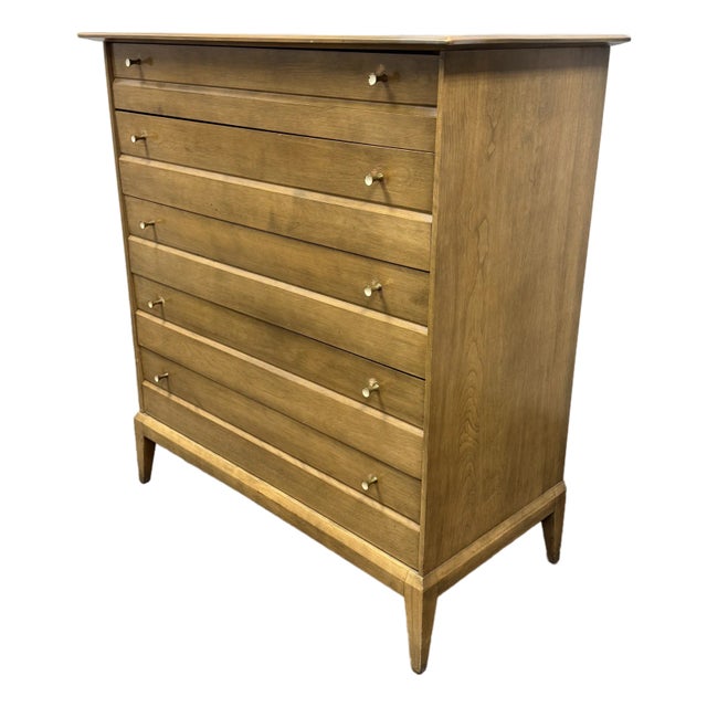 Heywood Wakefield Cadence High Chest of Drawers, Vintage For Sale