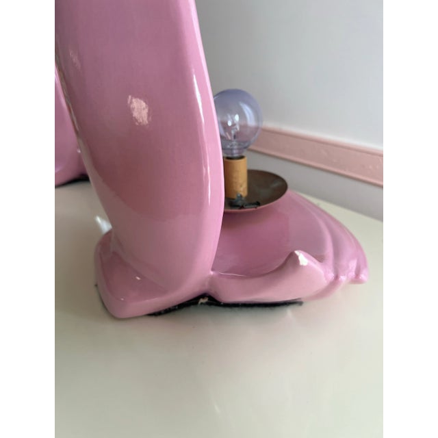 Pink 1980 Pink Flame Art Deco Lamps - a Pair For Sale - Image 8 of 12