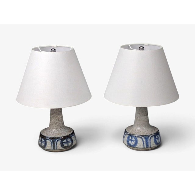 Erika Noomi Backhausen, Table Lamps, Blue and Gray Ceramic, Denmark, 1960s For Sale - Image 4 of 13
