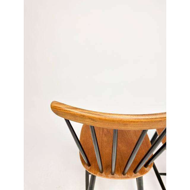 Black Set of Vintage Spindle Back Chairs, 1960s For Sale - Image 8 of 12