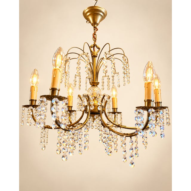 Hollywood Regency Vintage Hollywood Regency Chandelier, 1950s For Sale - Image 3 of 5