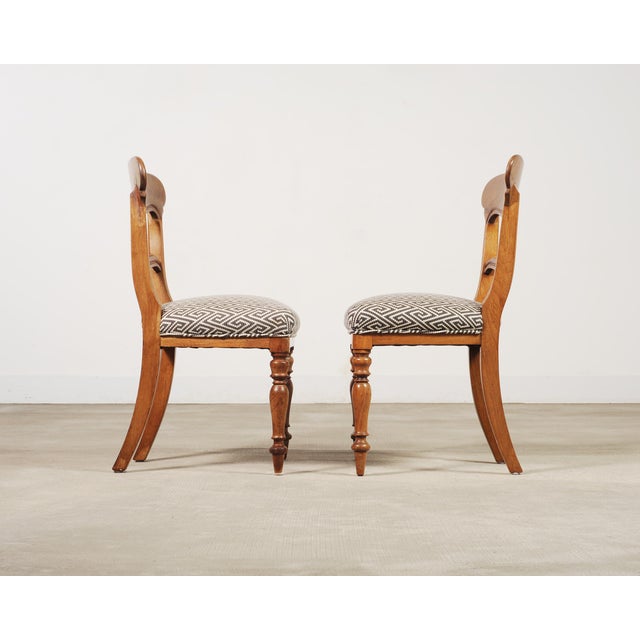 19th Century Set of Six English William IV Fruitwood Upholstered Dining Chairs For Sale - Image 5 of 18