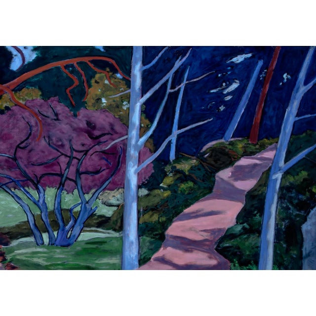 Abstract “Two Trails” Oil on Canvas Landscape Painting by Mary Alice Copp For Sale - Image 3 of 6