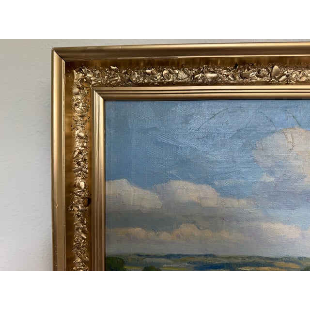 Green Henrik Gamst Jespersen (1853-1936) Danish Antique Harvest Landscape Oil Painting For Sale - Image 8 of 12