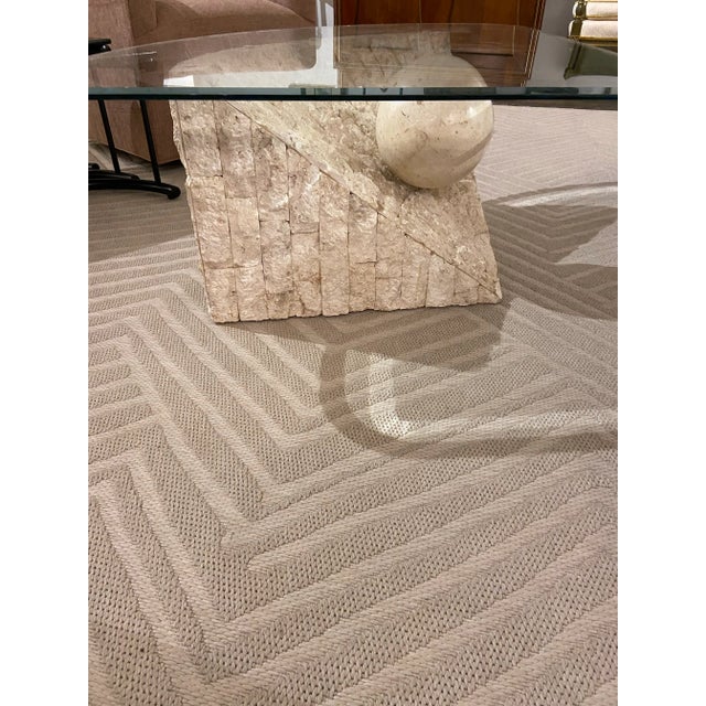 Postmodern 1980s Postmodern Stone and Glass Coffee Table For Sale - Image 3 of 6