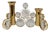 Brass and Crystal Candleholder by Palwa Gaetano, 1970s For Sale