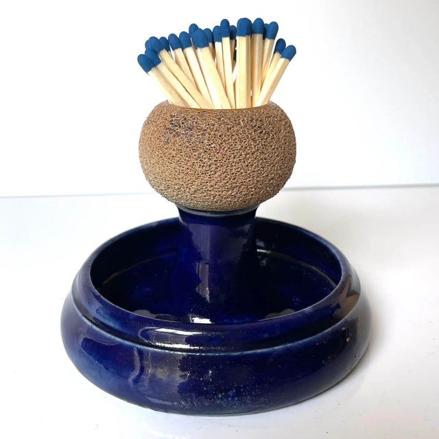 Antique Royal Doulton match striker stamped "4393" 4 1/2" diameter x 3 1/2" tall No chips or cracks